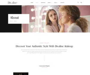 Divaline – Makeup Artist, Model & Beauty Elementor Template Kit