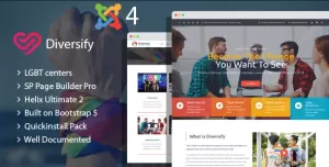Diversify - LGBT Community Joomla 4 Template With Page Builder