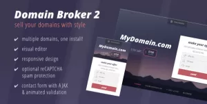 Domain Broker 2 - Landing Page to Sell Domains