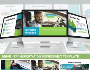 Drive - Transportation PowerPoint template - TemplateMonster
