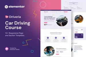 Driveria - Car Driving Course Elementor Template Kit