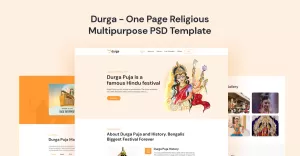 Durga - One Page Religious Multipurpose PSD Template