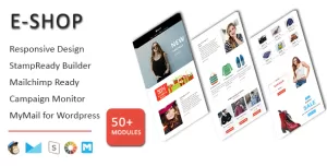 E-Shop - Ecommerce Responsive Email Template with Stampready Builder Access