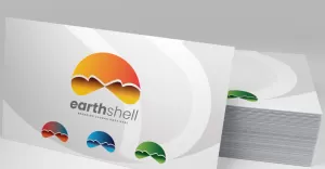 Earth Shell and Mineral Ornament Logo Design