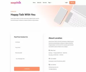 EasyChat - Online App Startup Elementor Template Kit