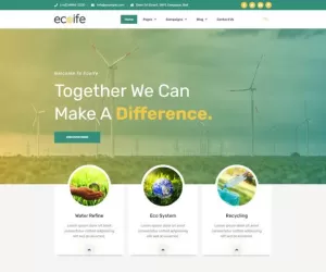 Ecoife - Charity Fundraising Elementor Template Kit