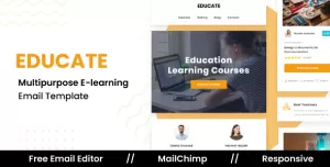 EDUCATE - Responsive Email Template For Education & E-Learning With Free Email Editor