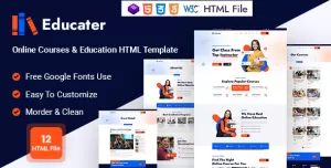 Educater - Online Courses & Education HTML Template