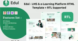 Edul - LMS & e-Learning Platform HTML Template + RTL Supported