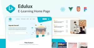 Edulux - React Vue HTML e Figma Education and E-learning Landing Page Template