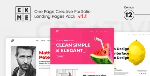 EKME - One Page Creative Portfolio Landing Pages Pack