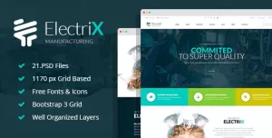 ElectriX - Industrial and Electronic Equipment Manufacturing PSD Template