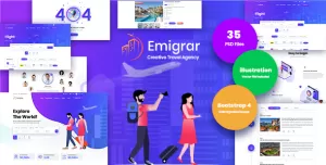 Emigrar- Creative Travel Agency PSD Template