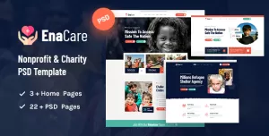 EnaCare - NonProfit & Charity Foundation PSD Template