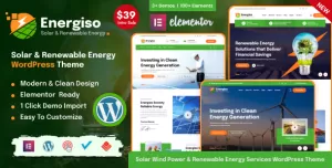 Energiso - Solar Technology & Renewable Energy WordPress Theme