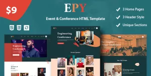 EPY - Event and conference HTML, Bootstrap Template