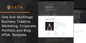 Erin - One and Multipage Creative, Business, Corporate Agency and Personal Portfolio HTML Template