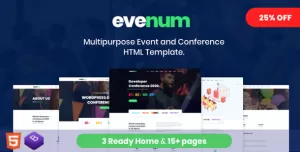 Evenum - Multipurpose Event and Conference HTML Template