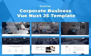 Exomac - Företagsverksamhet Vue Nuxt JS webbplats mall