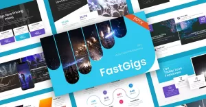 FastGigs Music Event PowerPoint Template - TemplateMonster