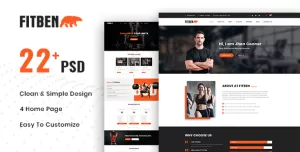 FITBEN  Fitness & Gym PSD Template