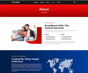 Flashnet - Broadband & Telecom Internet Provider Elementor Template kit