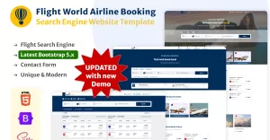 FlightWorld - Airline Booking Search Engine Website Template