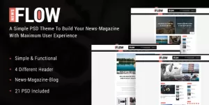 Flow News - Magazine and Blog PSD Template