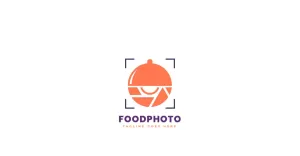 Food Photo App Logo Template in Orange - TemplateMonster