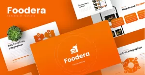 Foodera – Food Delivery Mobile App & SAAS PowerPoint Template