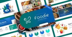 Foodie Blue Creative Food Keynote Template - TemplateMonster