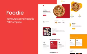 Foodie - Restaurant Landing Page PSD Template