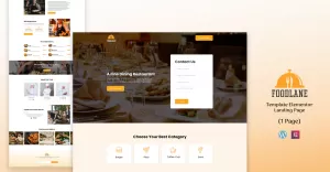 FoodLane - Restaurant Services Elementor Landing Page