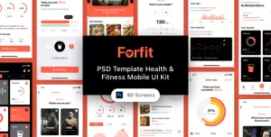 Forfit - PSD Template Health & Fitness Mobile UI Kit