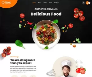 Free Cafe Restaurant WordPress Theme for cafeteria bistro dining