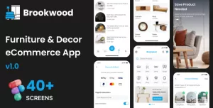 Furniture & Home Decor eCommerce Mobile App UI Design - Brookwood