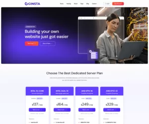 Ginsta - Cloud Hosting Company Elementor Template Kit