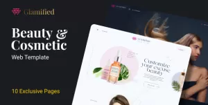 Glamified 10 Beauty Products Web Landing page Figma Template