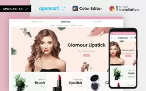 Glamour Cosmetics Store OpenCart Template - TemplateMonster