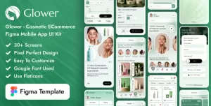 Glower - Cosmetic eCommerce Figma Mobile App UI Kit