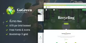 GoGreen - Waste Management and Recycling PSD Template