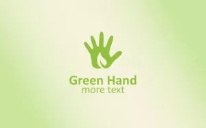 Green Hand Logo Design template