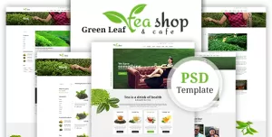 Green Leaf Tea Shop PSD Template