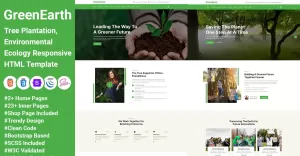 GreenEarth -  Tree Plantation, Environmental Ecology Responsive HTML Template