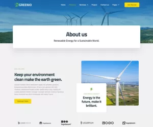 Greenio - Green Energy & Technology Company Elementor Template Kit