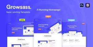 Growsass - Software Landing Page PSD Template