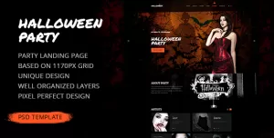 Halloween Party — Landing Page PSD Template