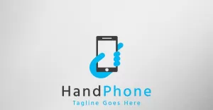 Hand Mobile Phone Logo Template