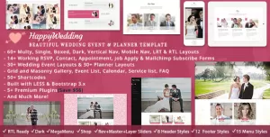 Happy Wedding HTML Template