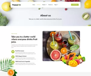 HappyJuice - Juice & Fresh Drink Elementor Pro Template Kit